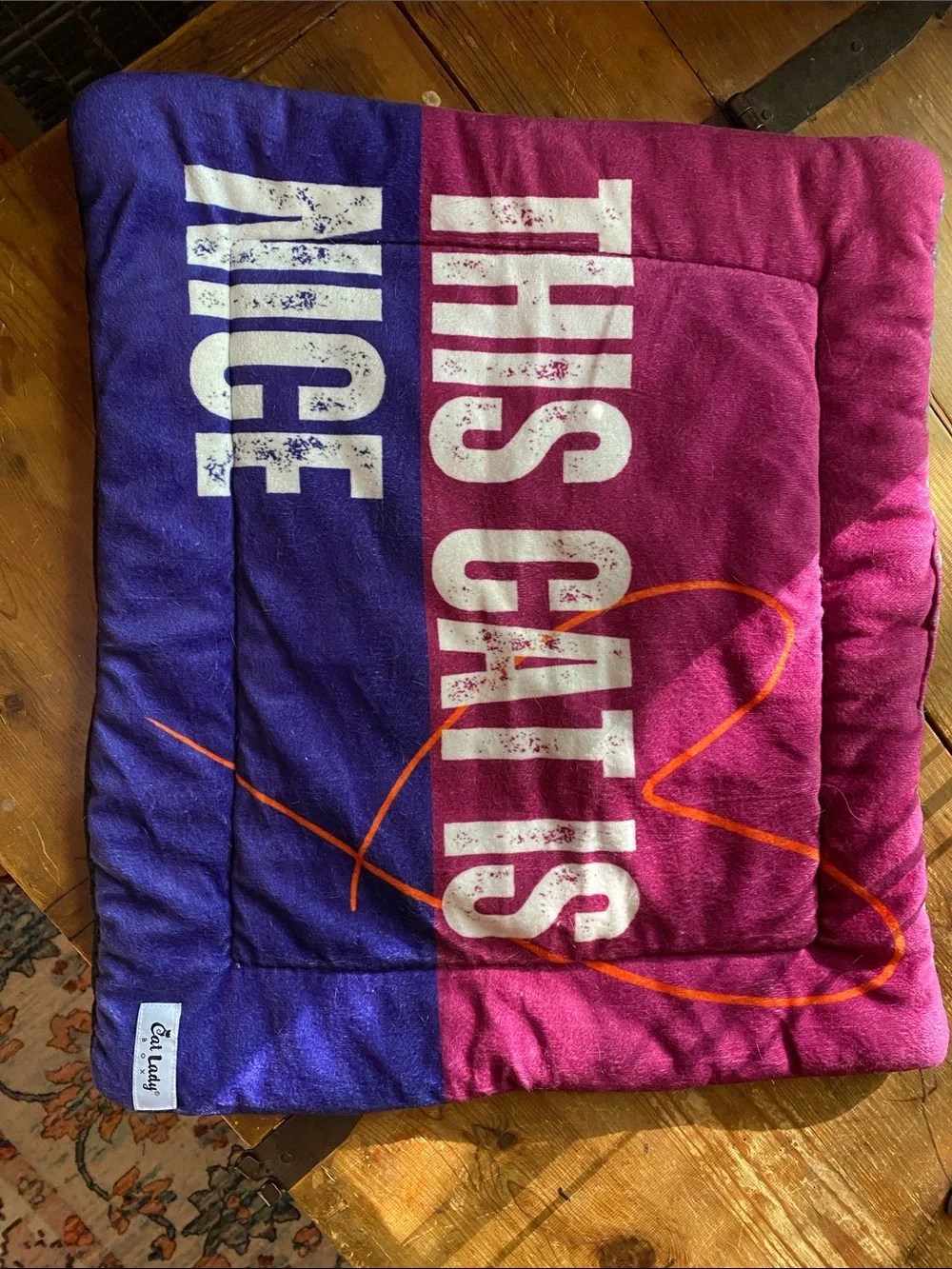 Cat Nap Mat - Purple & Pink Plush Pet Bed